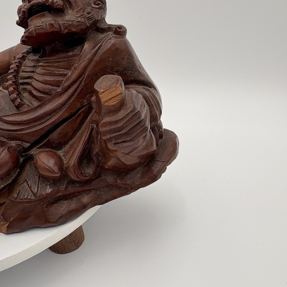 19th‎ Century Chinese Root Art Carving Of Oni Buddha 11" Hardwood - Picture 3 of 11